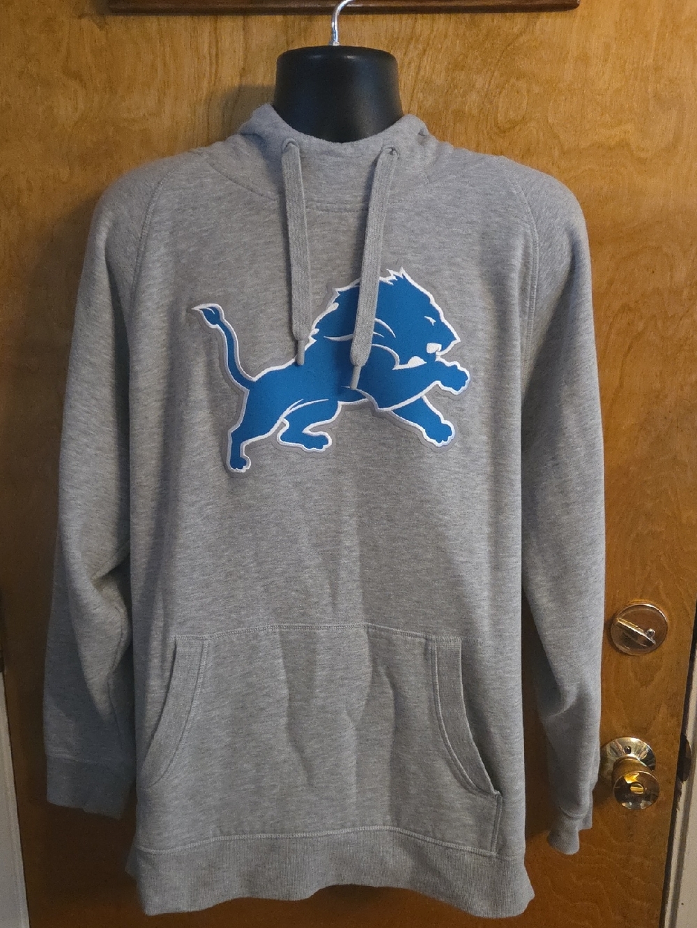Men's‎ Antigua Heather Gray Detroit Lions Cloud Pullover Hoodie Size XL